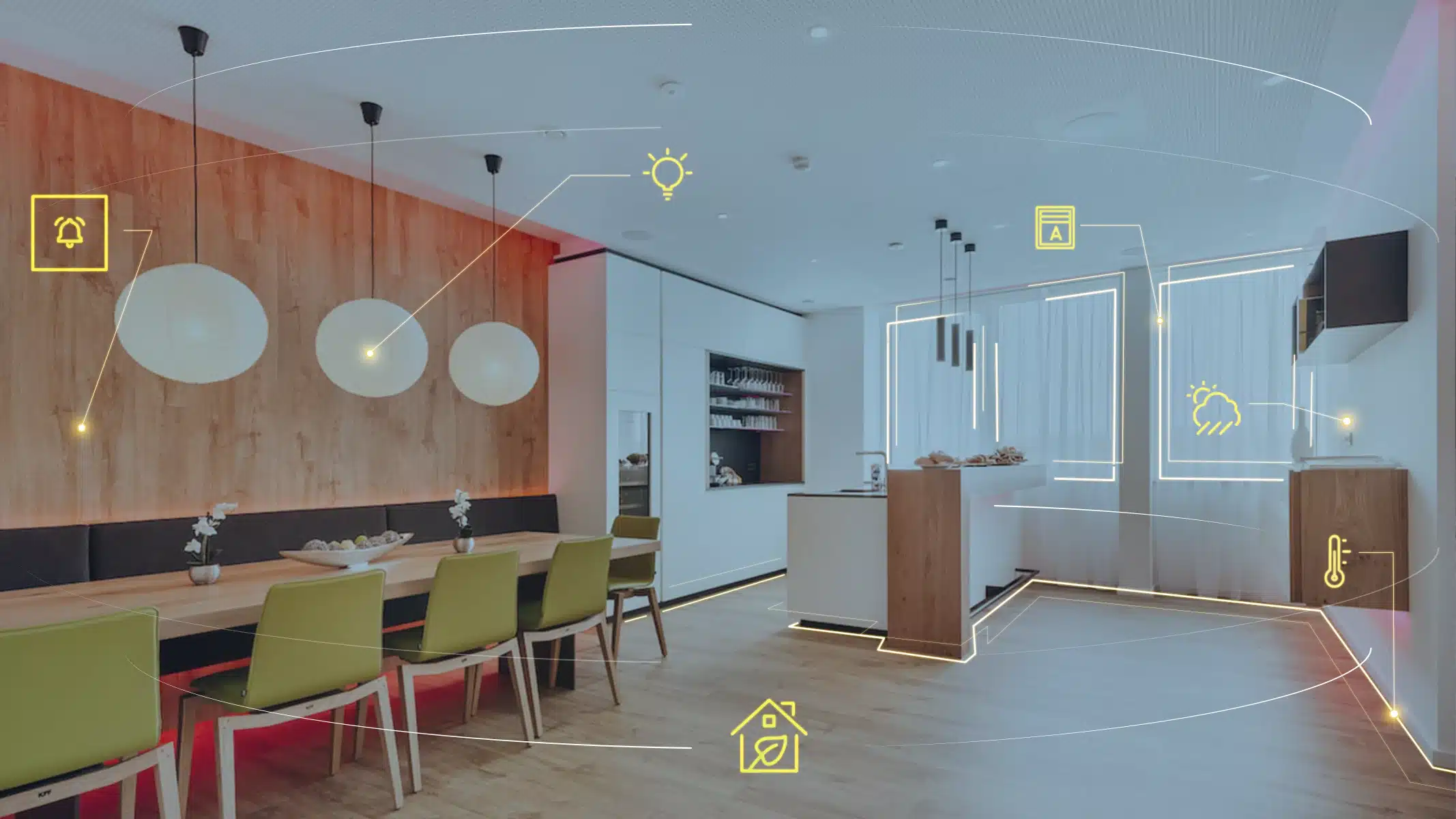 Loxone Home auf Smartphone steuert Licht, Heizung und Musik